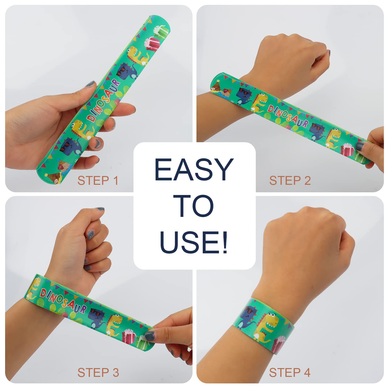CIYODO Dinosaurier Slap Armband - 3er Set Für Mottopartys