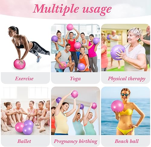 Miniatura 4 de 10 piezas de 9 pulgadas para ejercicios de pilates y terapia de pelota para yoga, estabilidad, flexión, entrenamiento, estiramiento, postura física,