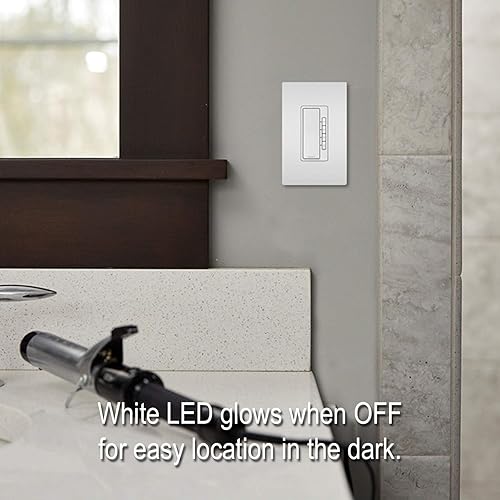 Miniatura 6 de Legrand Radiant RT2WCCV4 - Temporizador digital de cuenta regresiva con luz localizadora e indicador de tiempo, ajustes de 60, 40, 20 y 10 minutos,