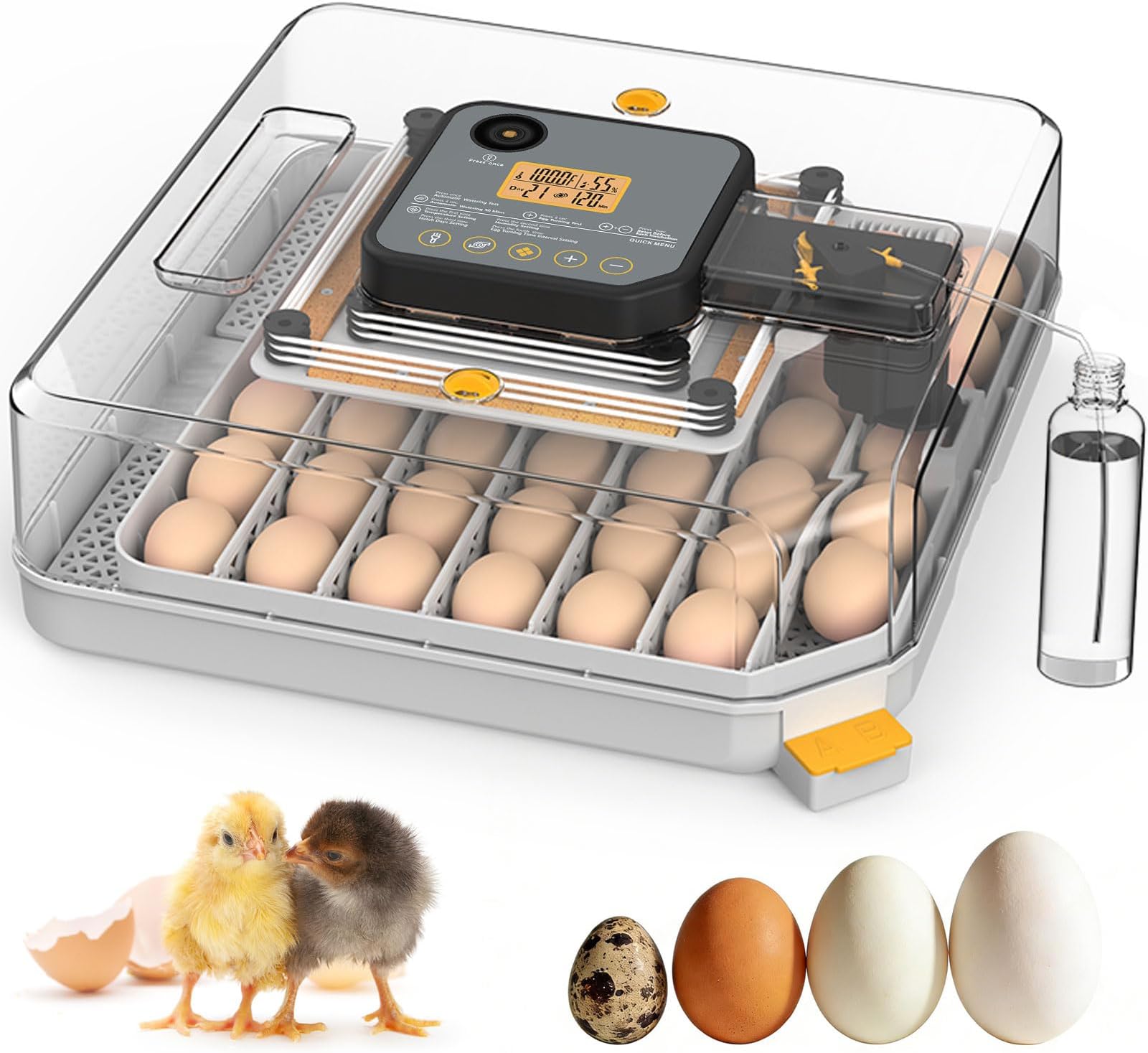 Incubators for Hatching Eggs, 48 Egg Incubator with Humidity & Temp Control and Auto Turner, Incubadora De Huevos De Gallina, Egg Candler, Smart Incubator for Chicken Eggs, Ducks, Goose, Quail