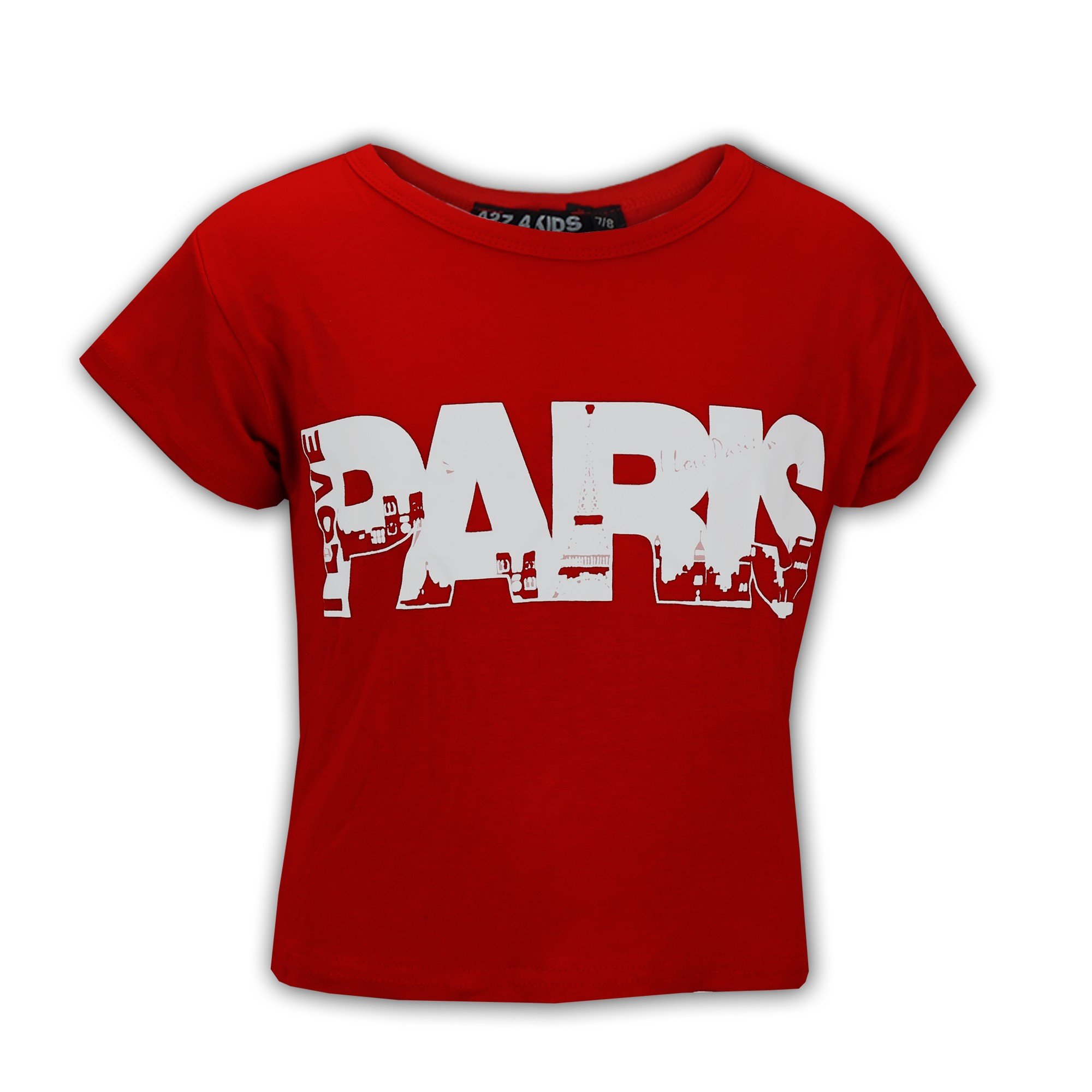 A2z 4 Kids Girls Red I Love Paris Fashion Trendy - Paris Crop Top 13