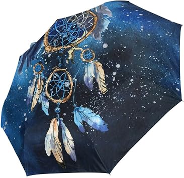Auto Open/Close Folding Umbrella, Portable Strong Lightweight Travel Rain Umbrella Automatic Compact Sun Parasol with UV Protection