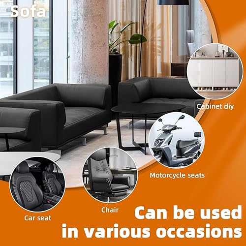 Miniatura 177 de Cinta de reparación de cuero, parche de reparación de cuero autoadhesivo para sofá, muebles, sofás, asientos de automóvil, kit avanzado de Café