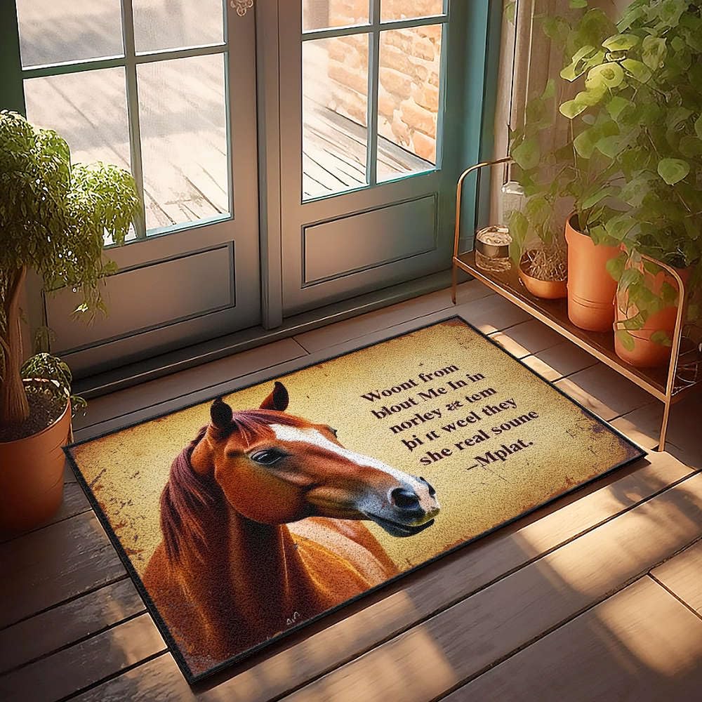 Paillasson d'été 65 x 90 cm pour éviter la saleté dans l'entrée avec motif cheval