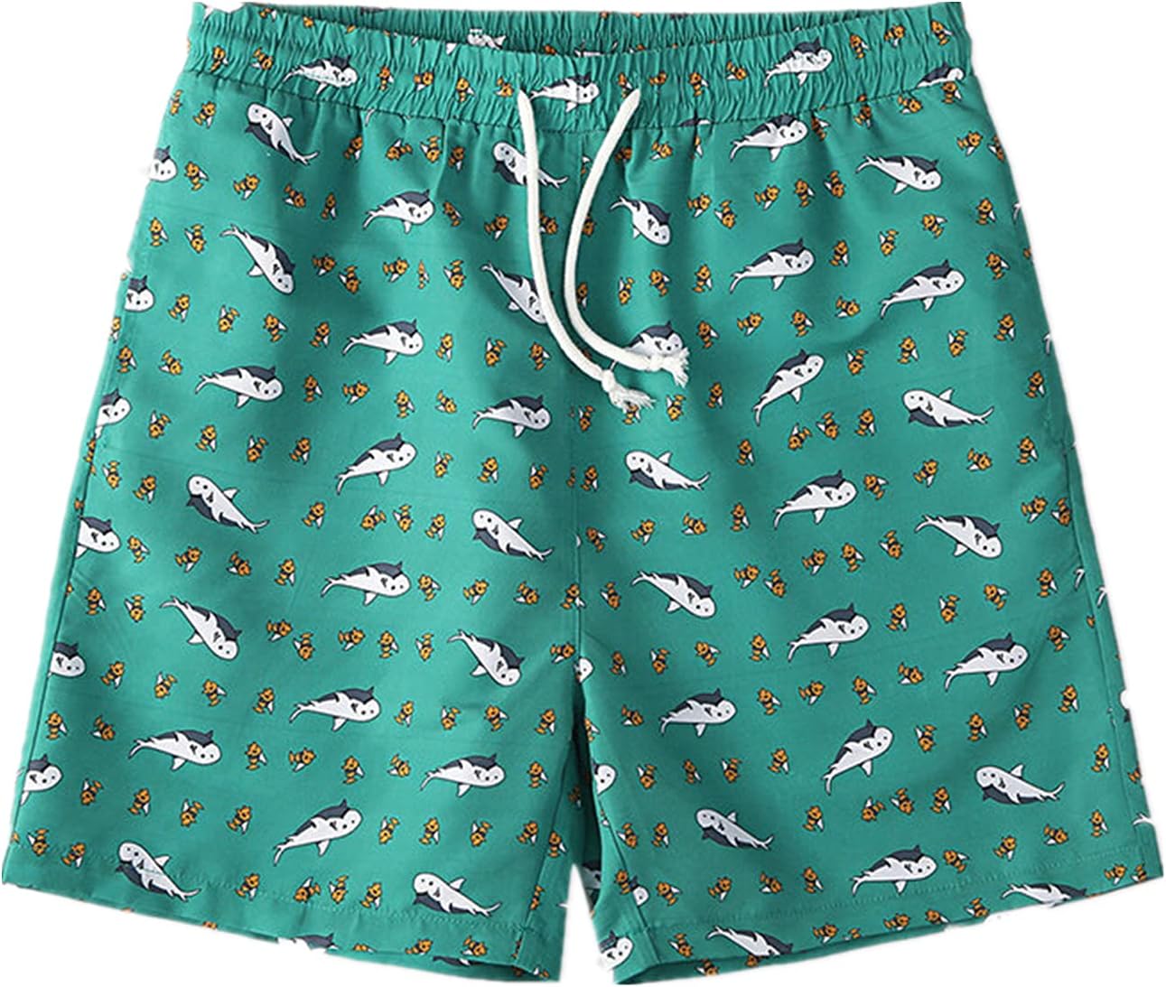 速乾 ボードショーツ メンズホリデーフィッシュ面白い印刷速い乾燥通気性ミニショートビーチショーツ 水着 店内限界値引き中 セルフラッピング無料 スイムウェア