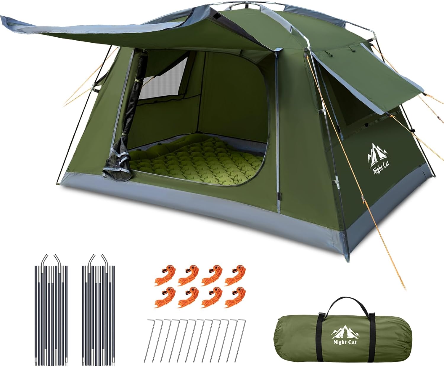 Night Cat Backpacking Tent for Camping: Portable 1-2 Person Hiking Waterproof Tent Quick Setup and Compact for Outdoor Festivals
