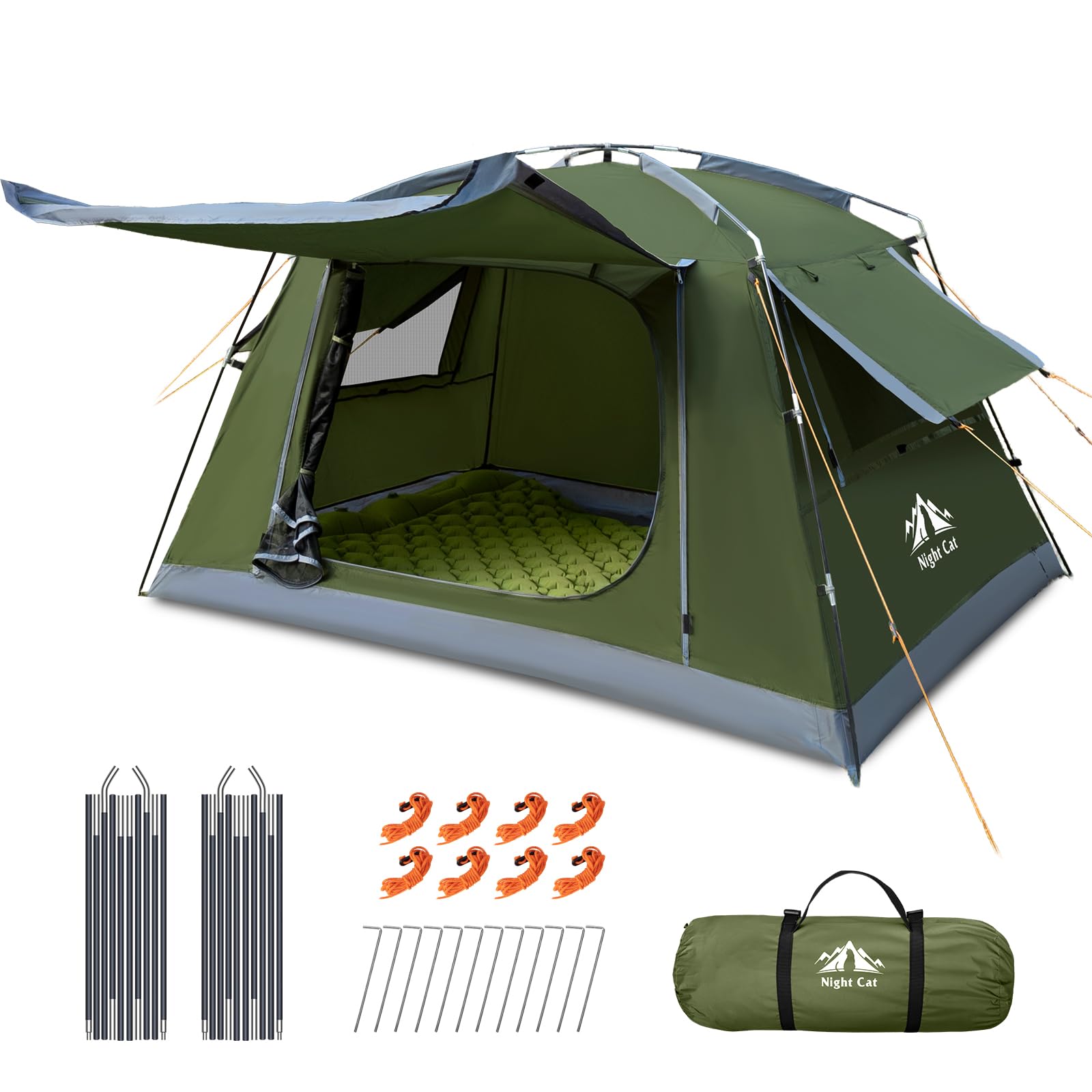 Night Cat Zelt für 1 2 Personen Camping: Leichtes und Wasserdichtes Kuppelzelt für 3 Jahreszeiten Ideal für Rucksackreisen Wandern Outdoor Festivals
