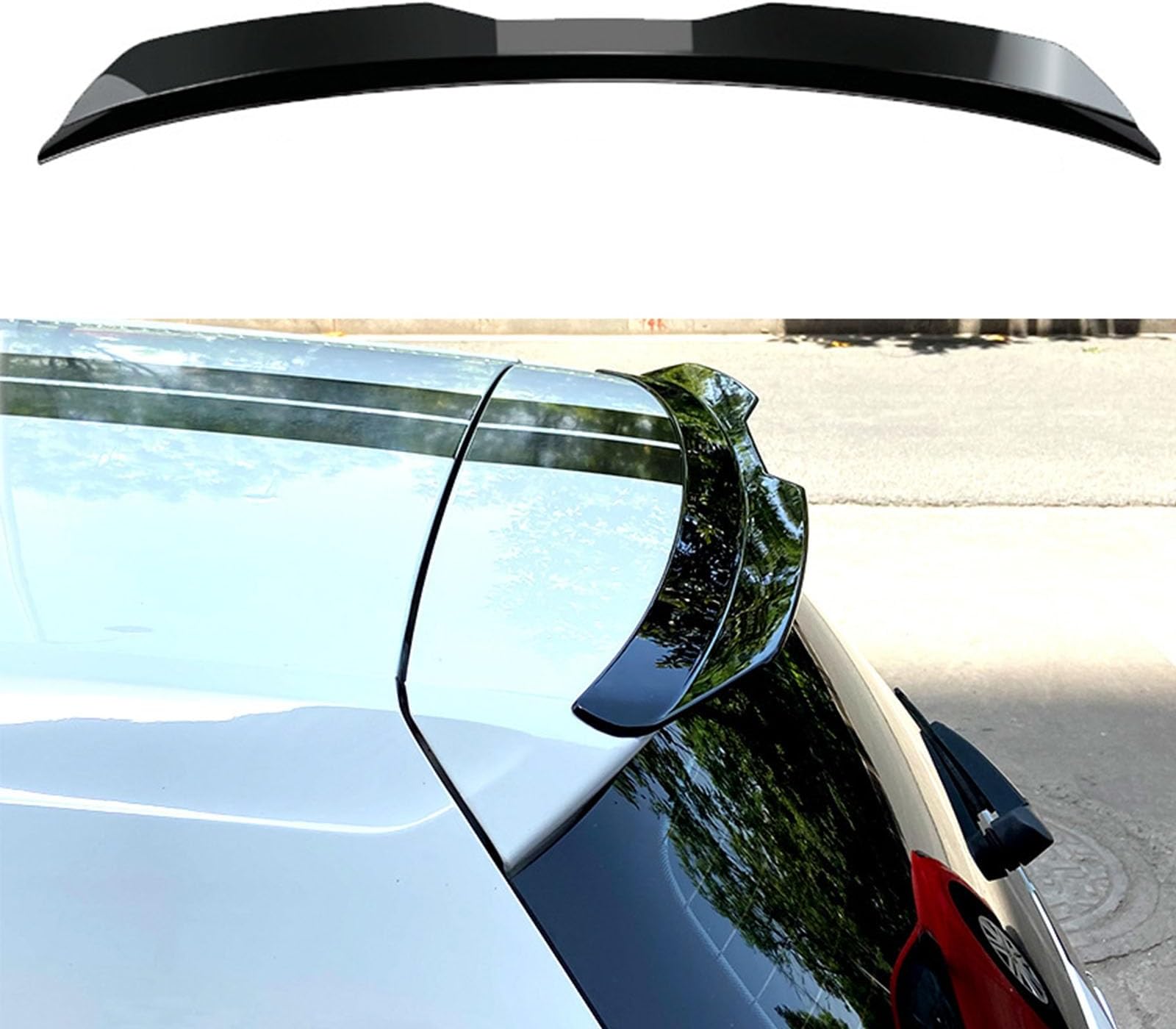 Compatible with MG5 ONE 2012-2015 Hatchback, Car Rear Trunk Spoiler Lip Kit Tailfin Refit Spoiler,A-Gloss Black