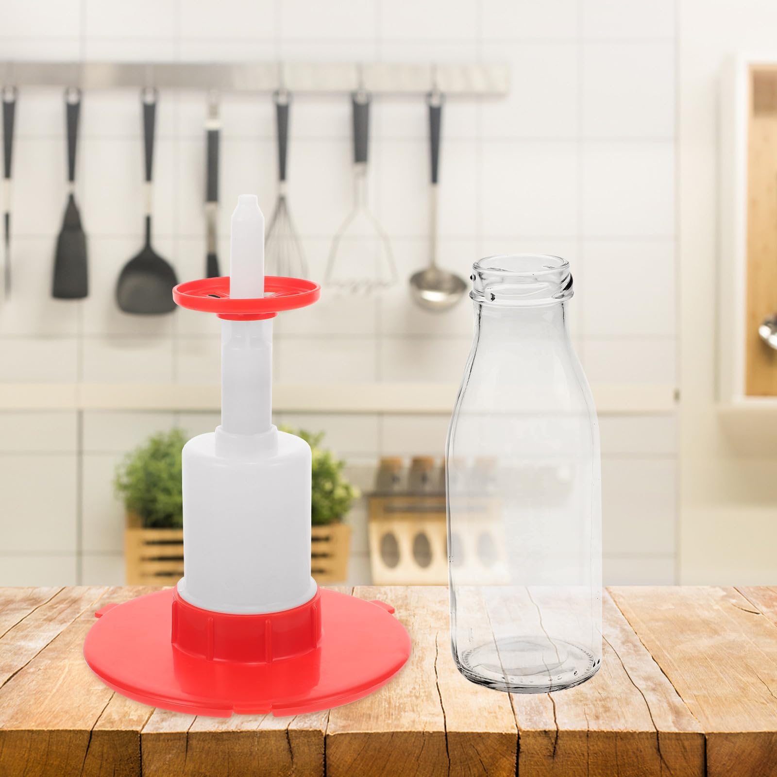 Lurrose Limpiador y de Botellas de Plástico Diseño Adaptable para Botellas de Vino en Cocina y Elaboración Doméstica