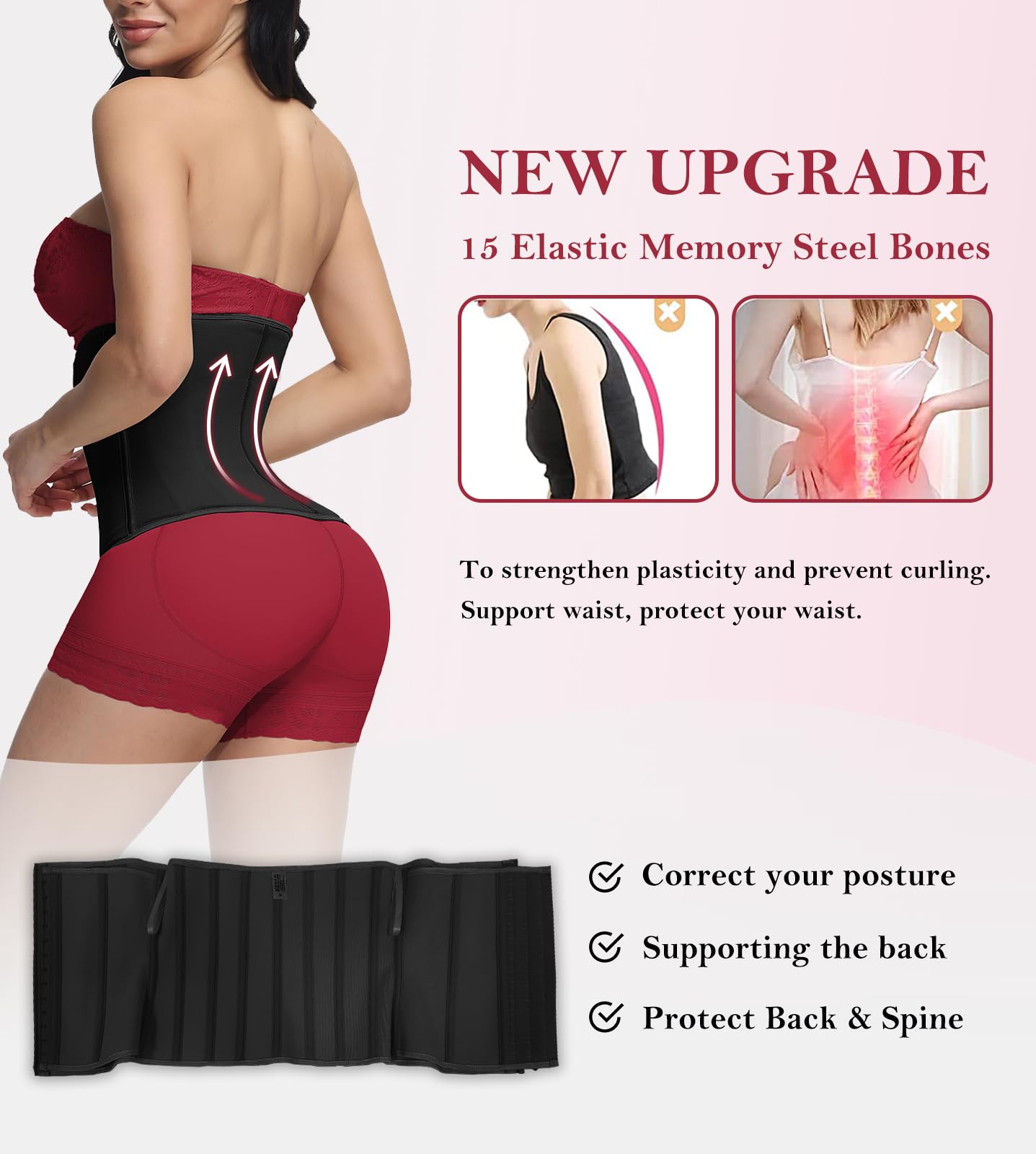 SHAPSHE Entrenador de cintura para mujer, con control de abdomen, moldeador de cuerpo deportivo con reloj de arena