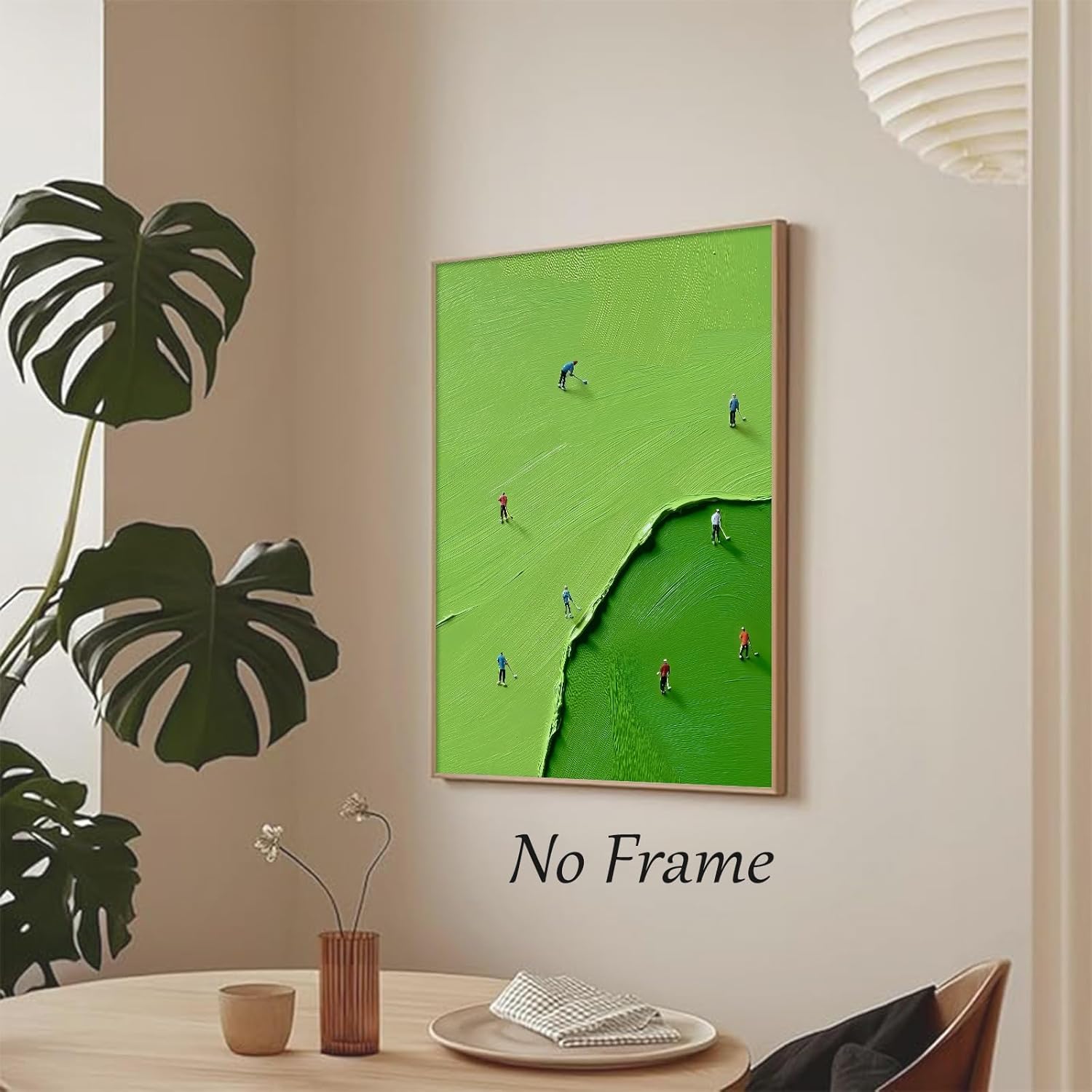 Abstract Golf Wall Art Green Golf Picture Landscape Poster Abstract People Painting Golfing Canvas Wall Art Minimalist Texture Artwork Green Painting Aesthetic Posters Living Room 16x24inch No Frame - Image 7