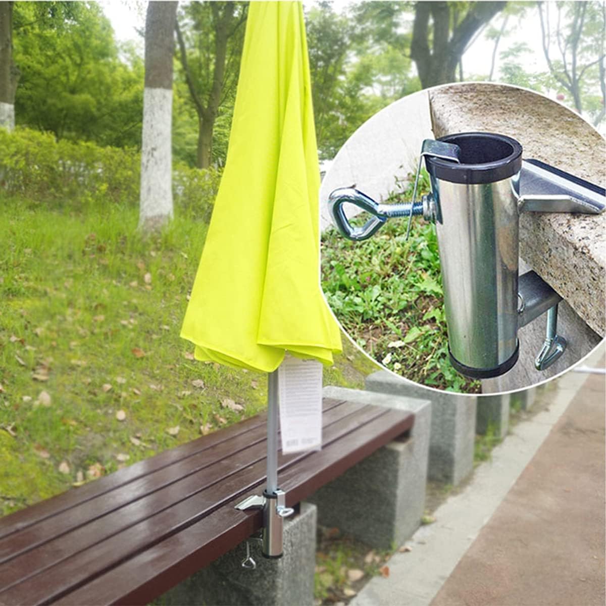 Supporto Per Ombrellone Da Balcone, Ringhiera Per Balcone, Clip Estesa Supporto Per Ombrellone In Acciaio Zincato Supporto Per Ombrellone Regolabile Per Patio Recinzione Da Giardino 88300474