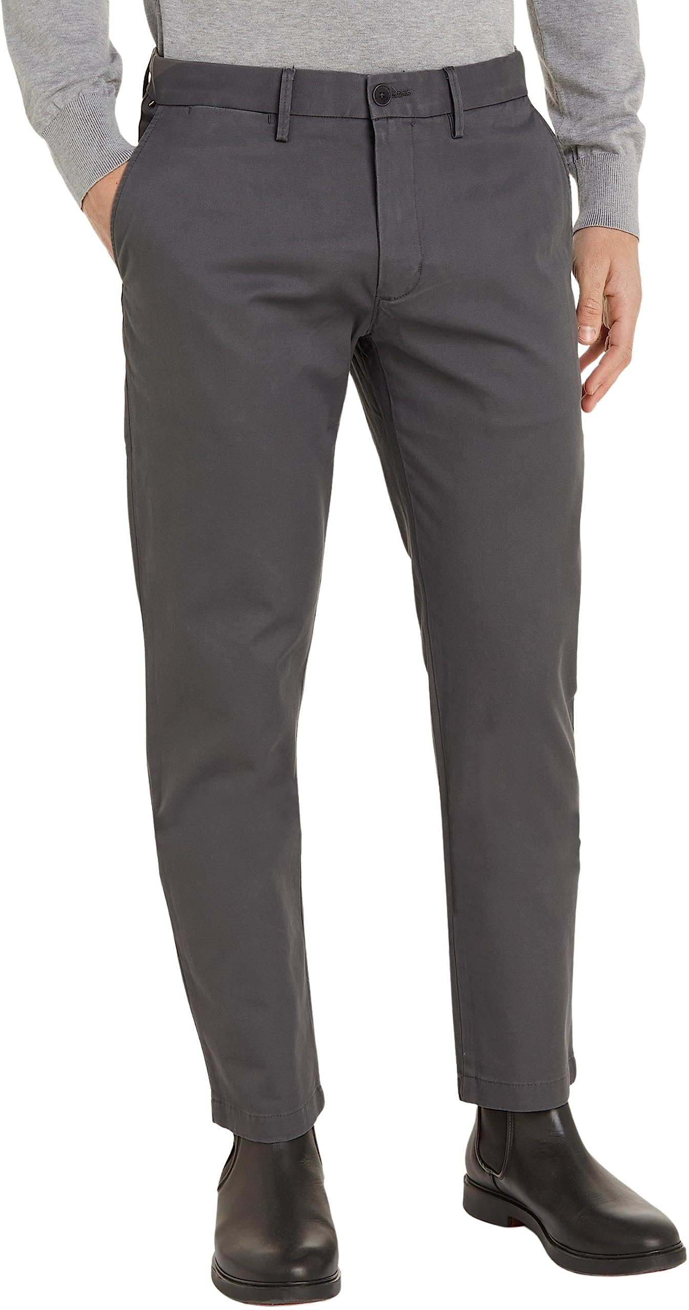 Tommy Hilfiger Men’s Core Denton 1985 Pima Cotton Chinos, Grey (Dark Ash), 36W/36L