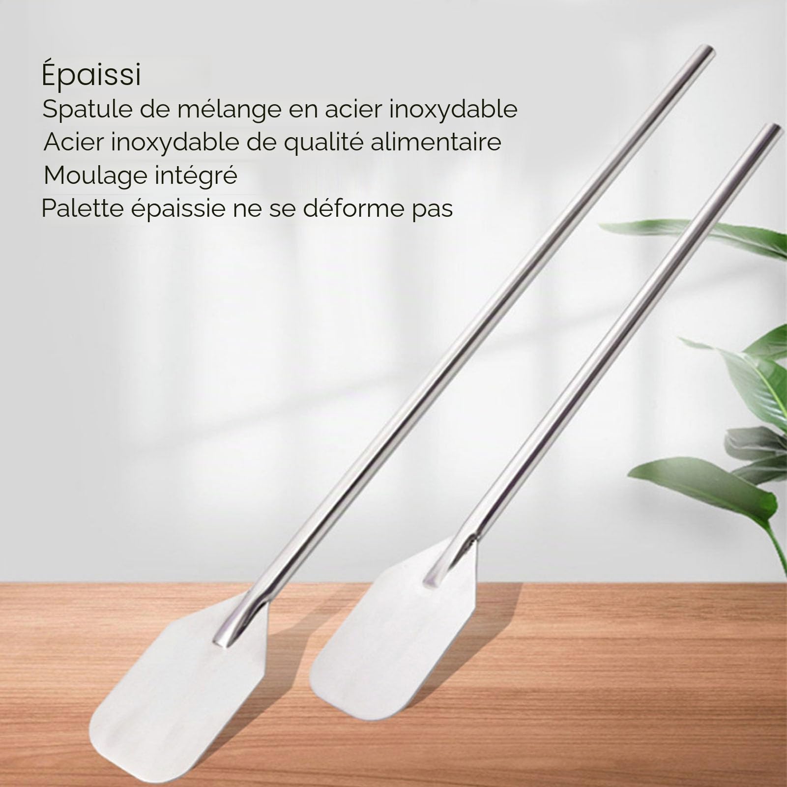 Spatule Wok en Acier Inoxydable, Outils de Cuisson à Manche Extra Long Tout en Métal, Spatule de Mélange de Cuisine Ultra Longue, Spatule de Cuisson Durable à Long Manche (92CM)