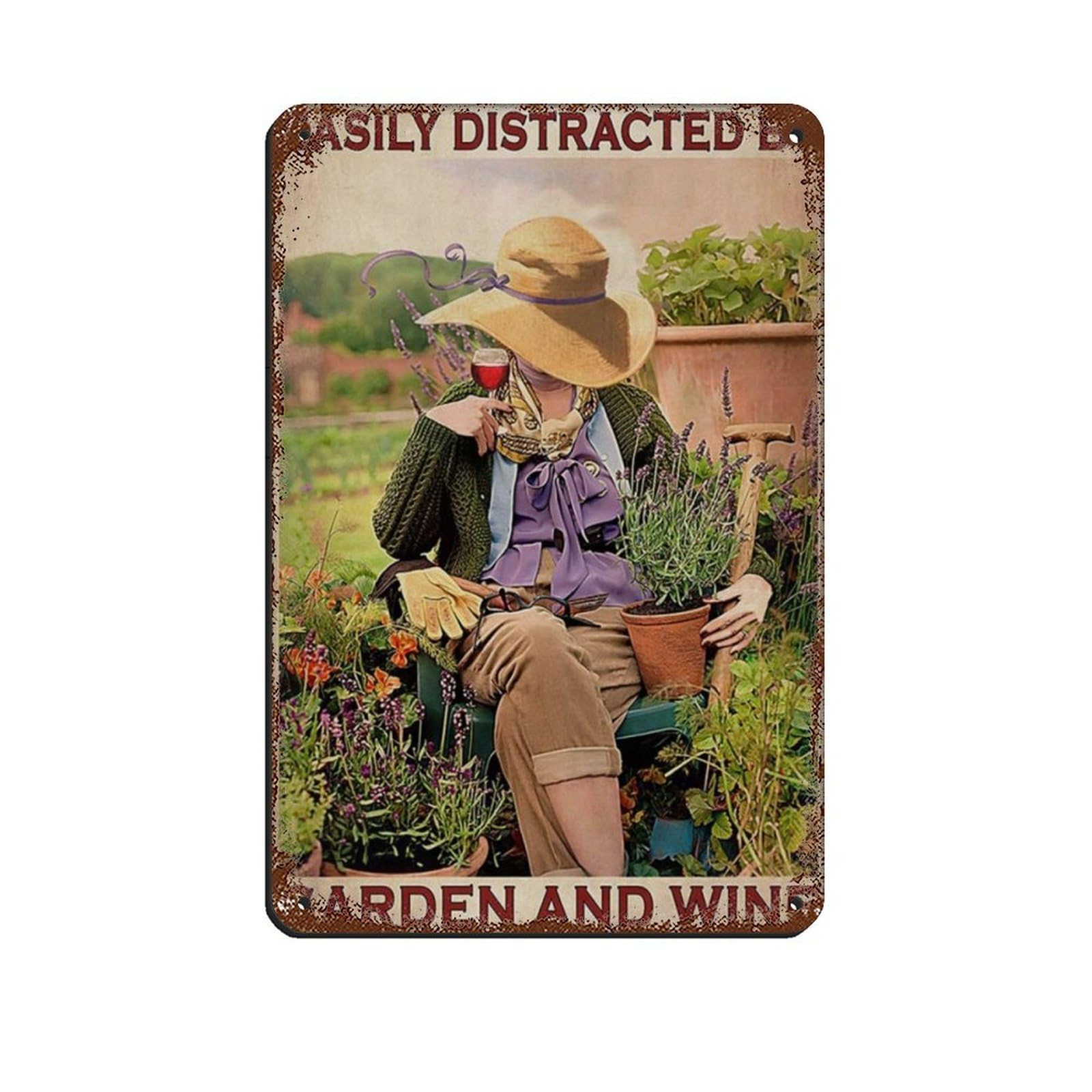 Girls Poster, Garden Lover Poster（1） Retro Poster Metal Tin Sign Chic Art Retro Iron Painting Bar People Cave Cafe Family Garage Poster Wall Decoration 8x12inch(20x30cm)