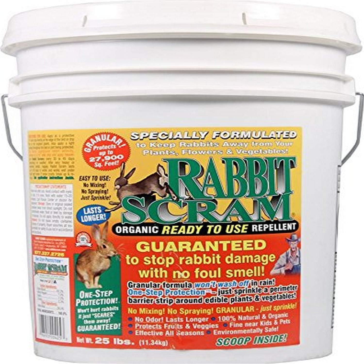 11025 Rabbit Scram Repellent Granular White Pail, 25 Pounds - 100052379