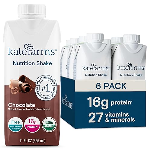 Miniatura 10 de KATE FARMS Batido nutricional orgánico vegano a base de plantas, café, 0.56 oz de proteína, 27 vitaminas y minerales, bebidas de reemplazo de