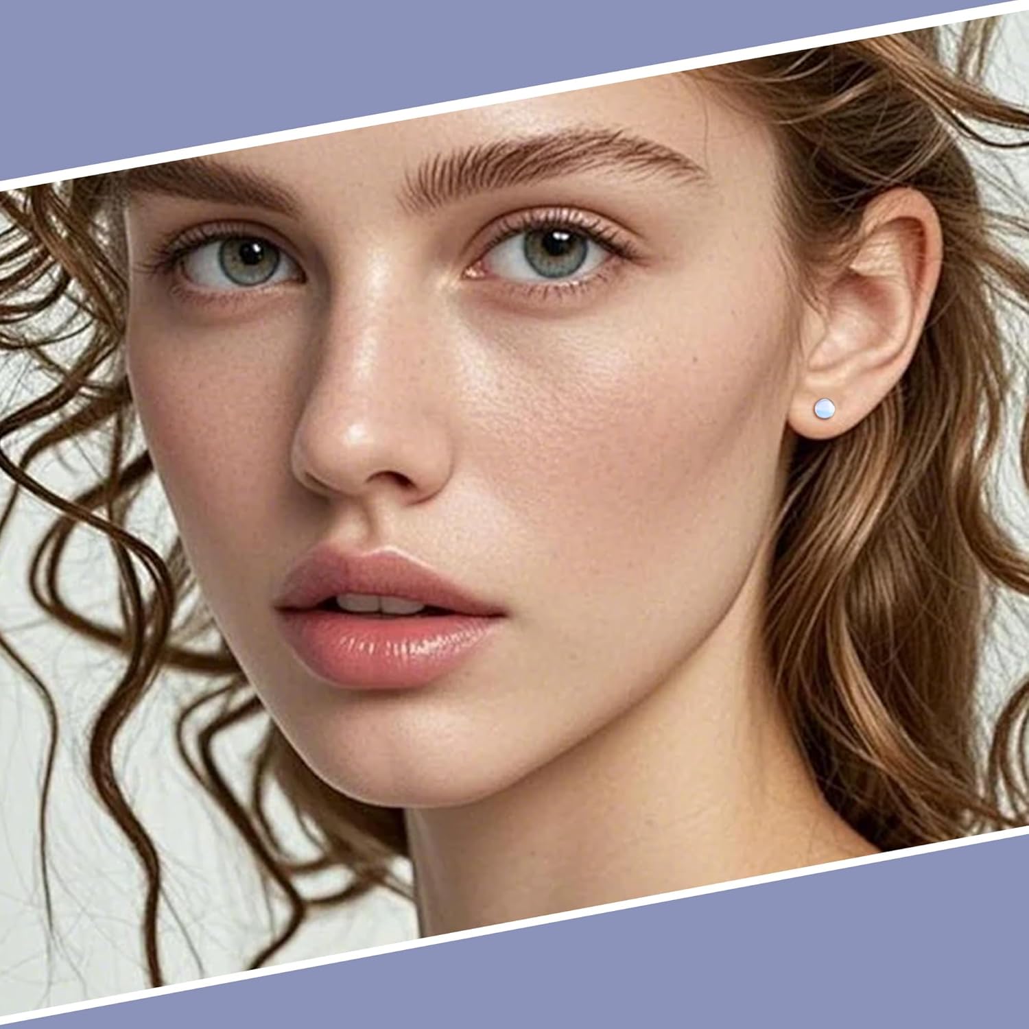 ZDE Titanium Flatback Earrings for Women Turquoise/Black Oxy/Malachite Stud Earrings Flat Back Ladies Earstuds Hypoallergenic Cartilage Flatback Earring 4MM/5MM - Image 5