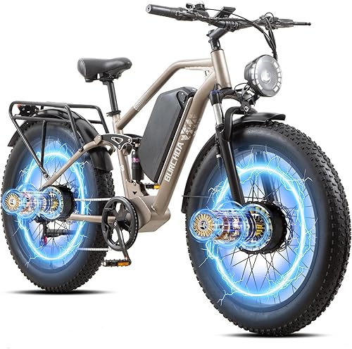 Miniatura 19 de DAMSON Electric Bike for Adults 1500W Peak Motor Mountain Ebike 30MPH 48V 20Ah Removable Battery 70-Mile Range 26" Fat Tire Off-Road Bicycle Full