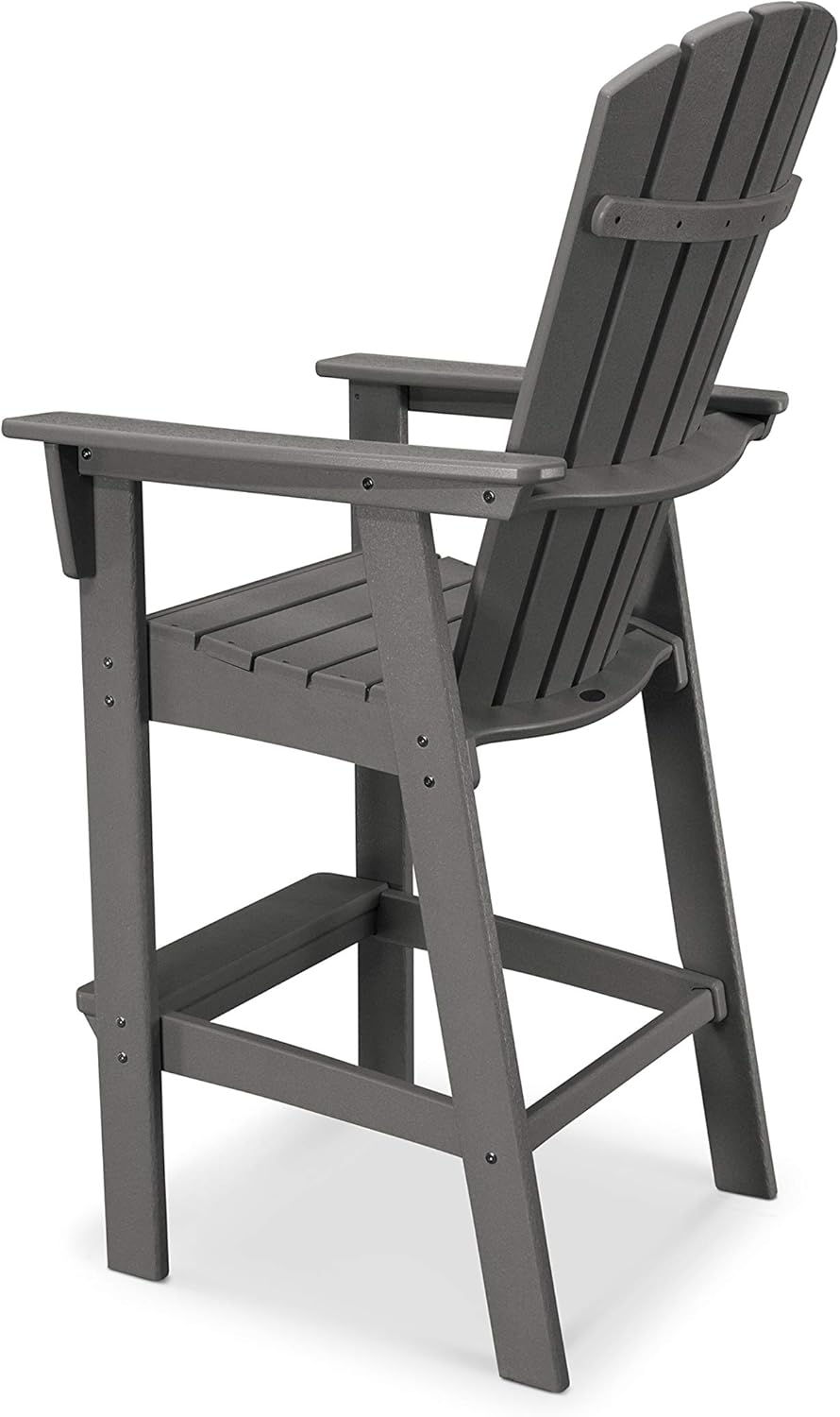 POLYWOOD Nautical Bar Chair in Aruba Blue - Premium HDPE Outdoor Bar Height Seating - High Top Patio Chair for Backyard, Deck & Pool - Commercial Grade Bar Stool