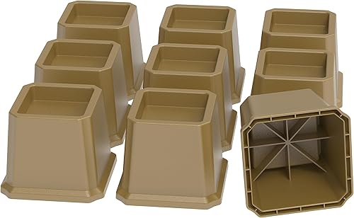 Miniatura 6 de Whynonap Juego de 9 elevadores de cama de 3 pulgadas, elevadores de cama resistentes para marco de cama, paquete de 9 elevadores de hasta 3000