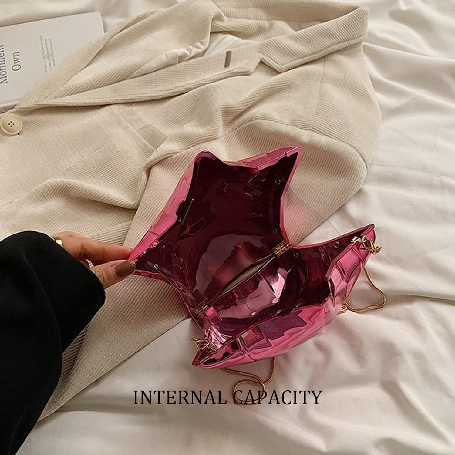 Women's AcrylicStar Chain Y2k Crossbody Bag Metallic Evening Clutch Party Purse Handbag for Party Wedding Gift - Image 6