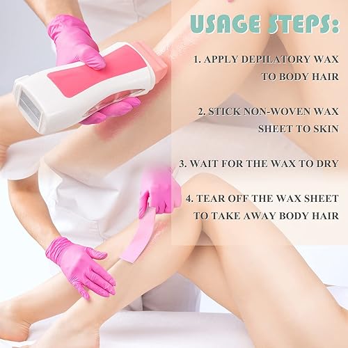 Miniatura 3 de 1000 tiras de cera no tejidas para el cuerpo y la cara de 3.9 x 1.5 in para depilación, tiras de cera depiladora para mujeres, 1.5 x 3.9 pulgadas