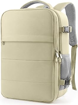 HOTOR Travel Backpack Flight Approved Bag Men Women, Large Beige