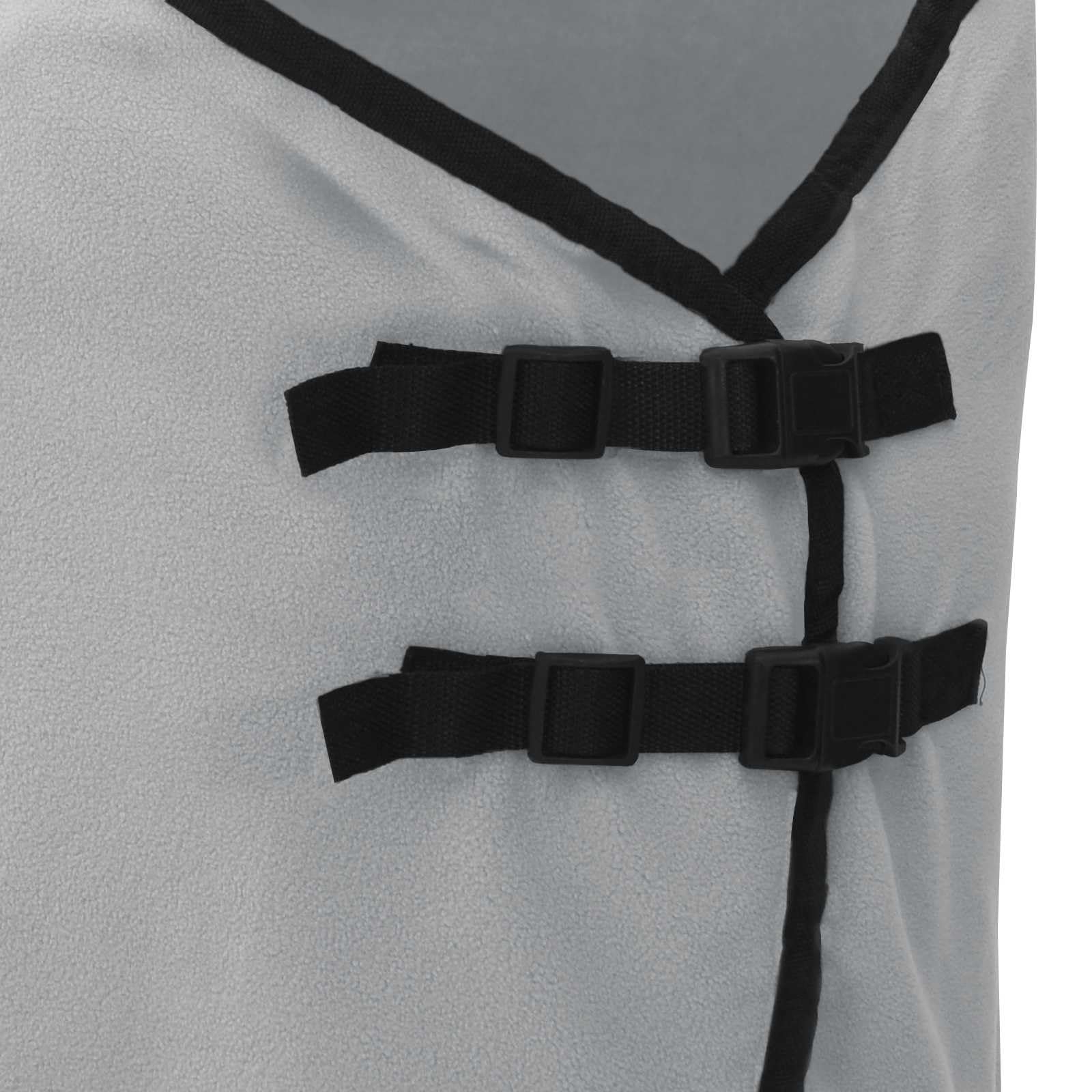 vidaXL Manta de caballo de poliéster gris claro y rosa, moderna, ecuestre, funda extraíble para caballo, capa cálida, funcional, elegante accesorio para exteriores