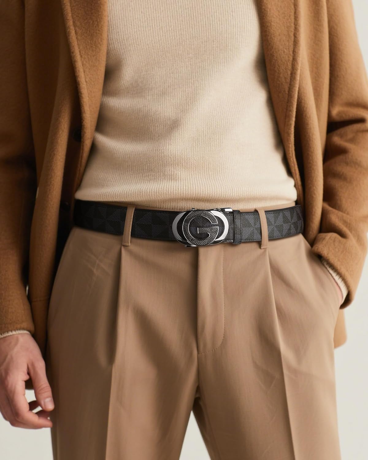 VANNANBA Mens Ratchet Belt Fashion Business Casual Leather Designer Belts with Adjustable Automatic Buckle Gift Box - Image 7