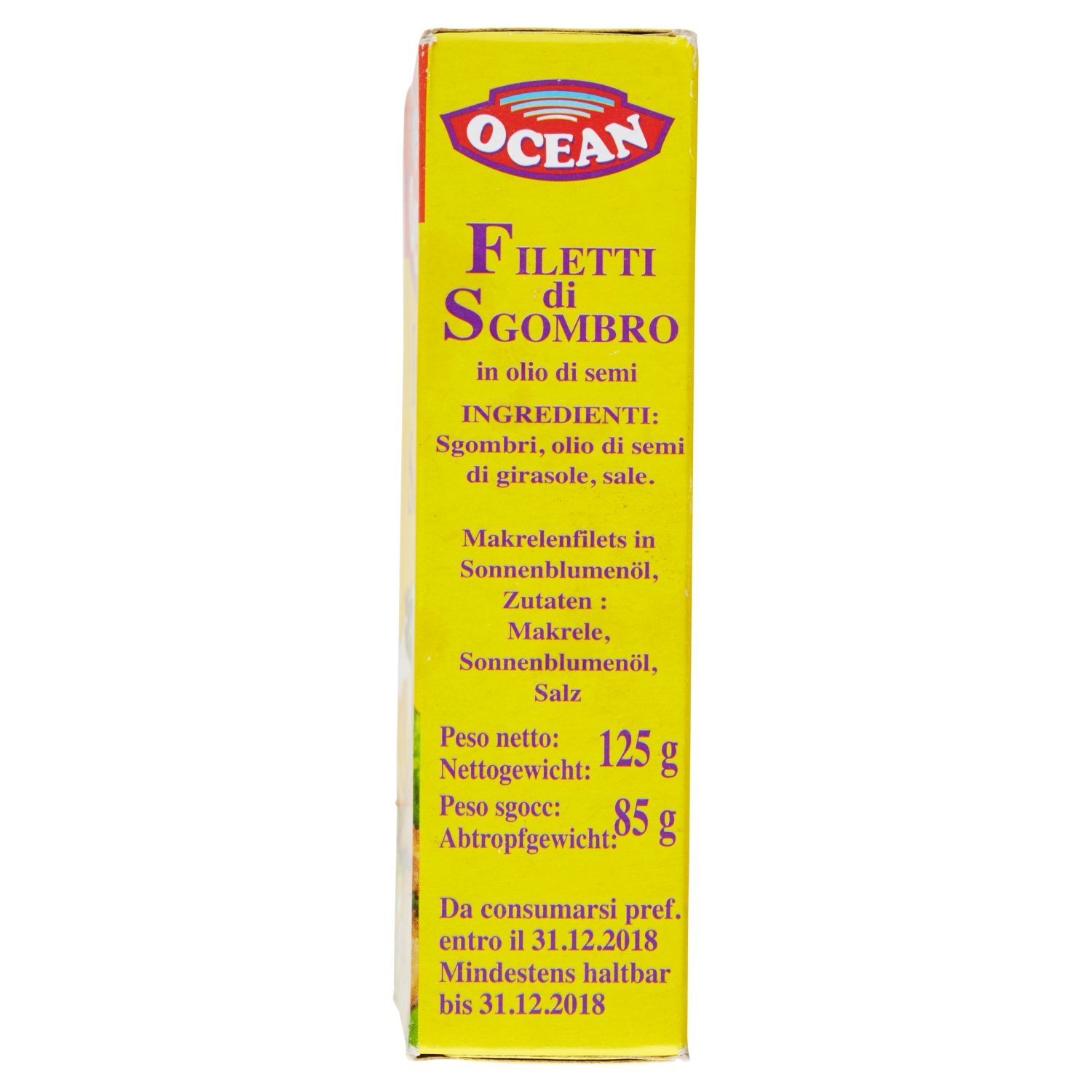 Ocean - Filetti di Sgombro, in Olio di Semi - 25 pezzi da 125 g [3125 g]