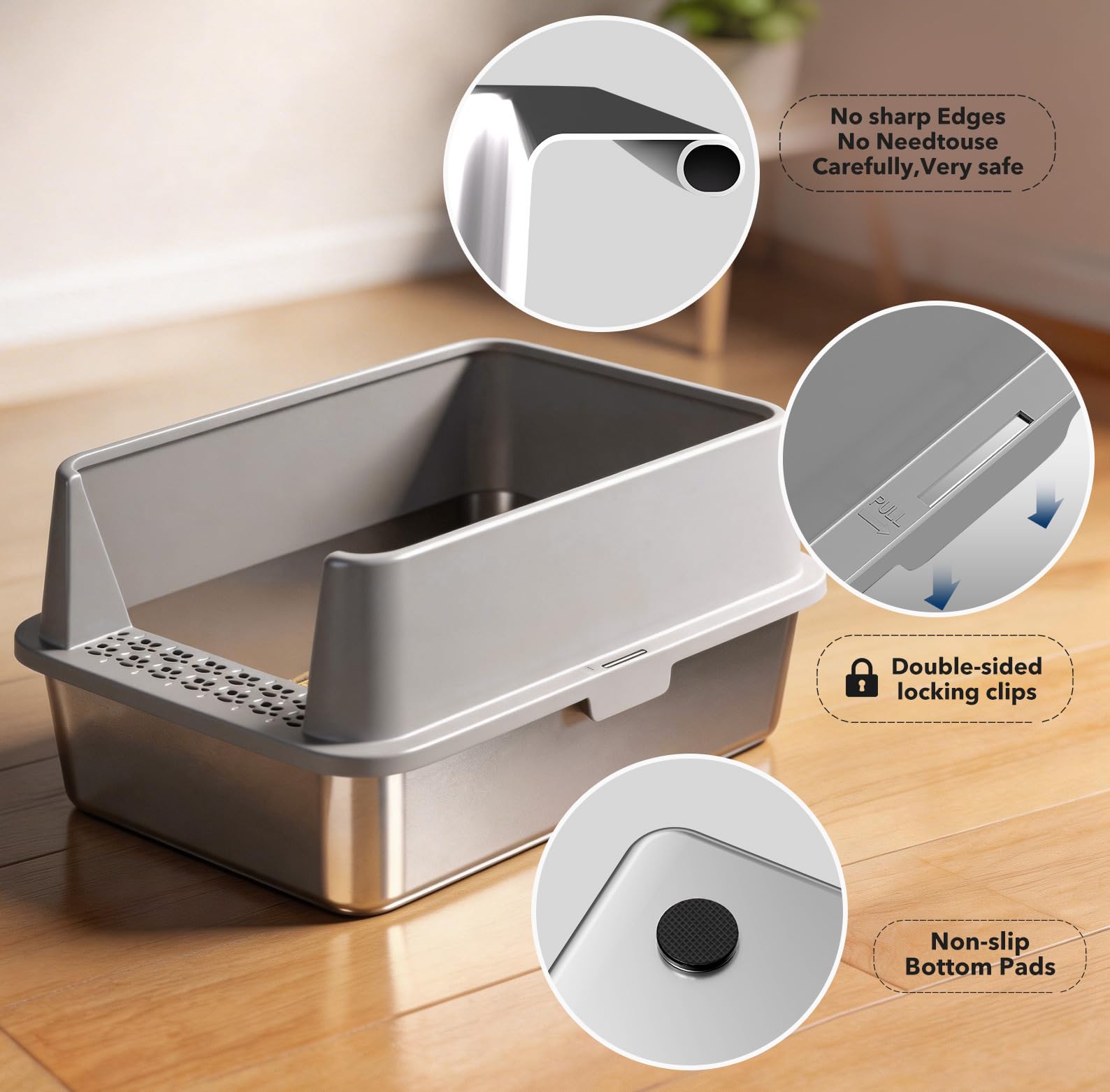 Amazon.com : 2PACK Stainless Steel Litter Box, Metal Litter Boxs