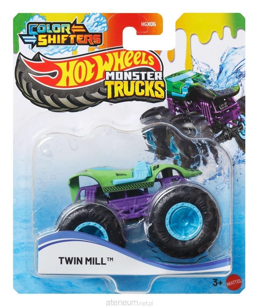 Hot Wheels Monster Trucks Twin Mill Color Shifter 1:64 Scale Toy Vehicle for Ages 3+