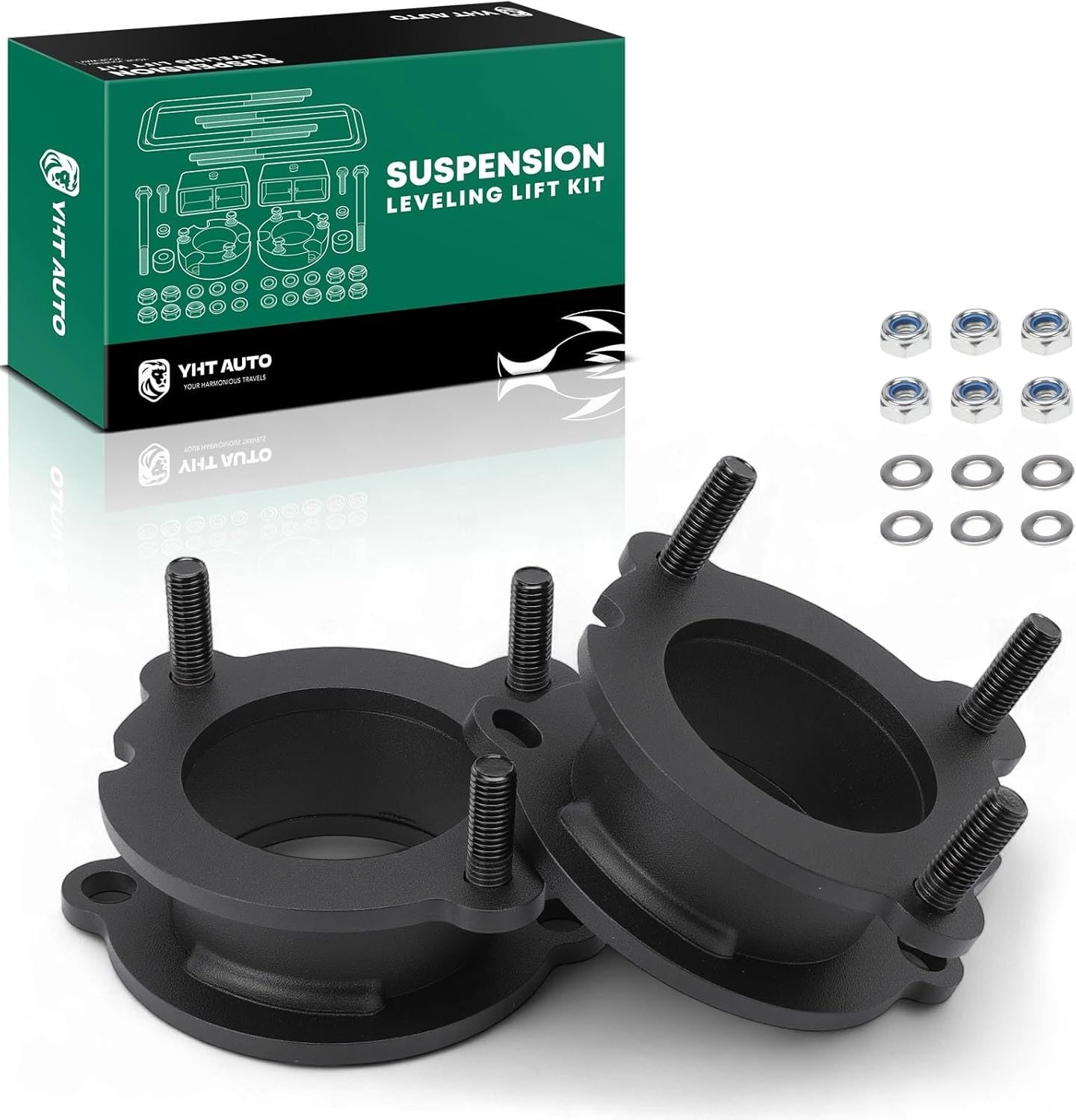 YHTAUTO 3 inch Front Leveling Lift Kit Compatible with Chevy Trailblazer & GMC Envoy 02-09, Trailblazer EXT & Envoy XL 02-06, Envoy XUV, Steel Spacers Suspension Leveling Kit w/Hardware Kit Set of 2