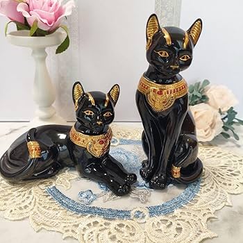 Amazon.co.jp: 24K エジプト 黒猫 レノックス ジュエリー 陶器 置物