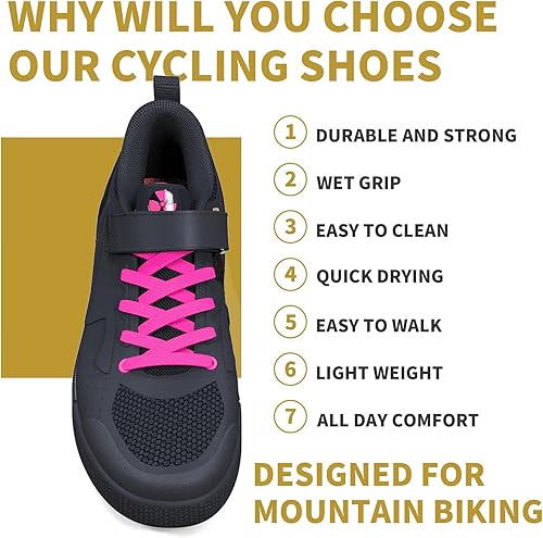 Miniatura 4 de Zapatos de ciclismo de montaña MTB para hombre y mujer, para pedales planos, perfectos para montar en bicicleta de montaña DH enduro Cross Trail