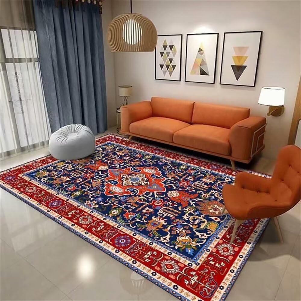 Tapis industriel chambre plante rouge 120x170cm moquette decoration salon