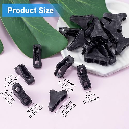 Miniatura 10 de HINZIC Paquete de 30 tensores fluorescentes ultraligeros para tienda de campaña, tensores de cuerda de cuerda de tendencia, ajustador de cuerda para