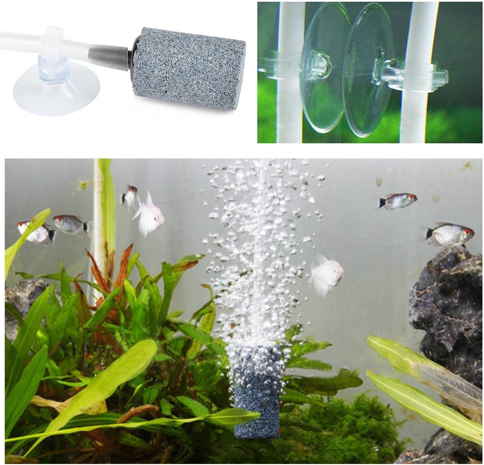 ATPWONZ Aquarium Air Pump Accessories Set 13 Feet Standard Airline Tubing with Air Stones, 3-Way Air Distributors, Check Valves, Suction Cups and Connectors : Pet Supplies