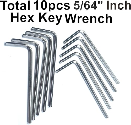 Miniatura 2 de ZDingTech Juego de 10 llaves Allen de 564, juego de llaves hexagonales de 564 pulgadas, llave de puerta Allen en forma de L con brazo largo.