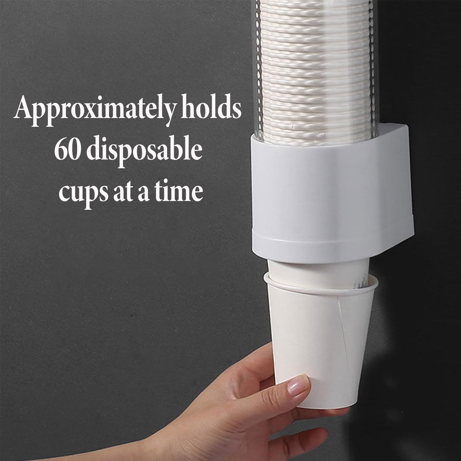 Distributeur De Gobelets,Design Transparent Biluer avec Bord Blanc,Peut Contenir Environ 60 Gobelets Jetables Et Répond à Vos Besoins Quotidiens Ou De Bureau