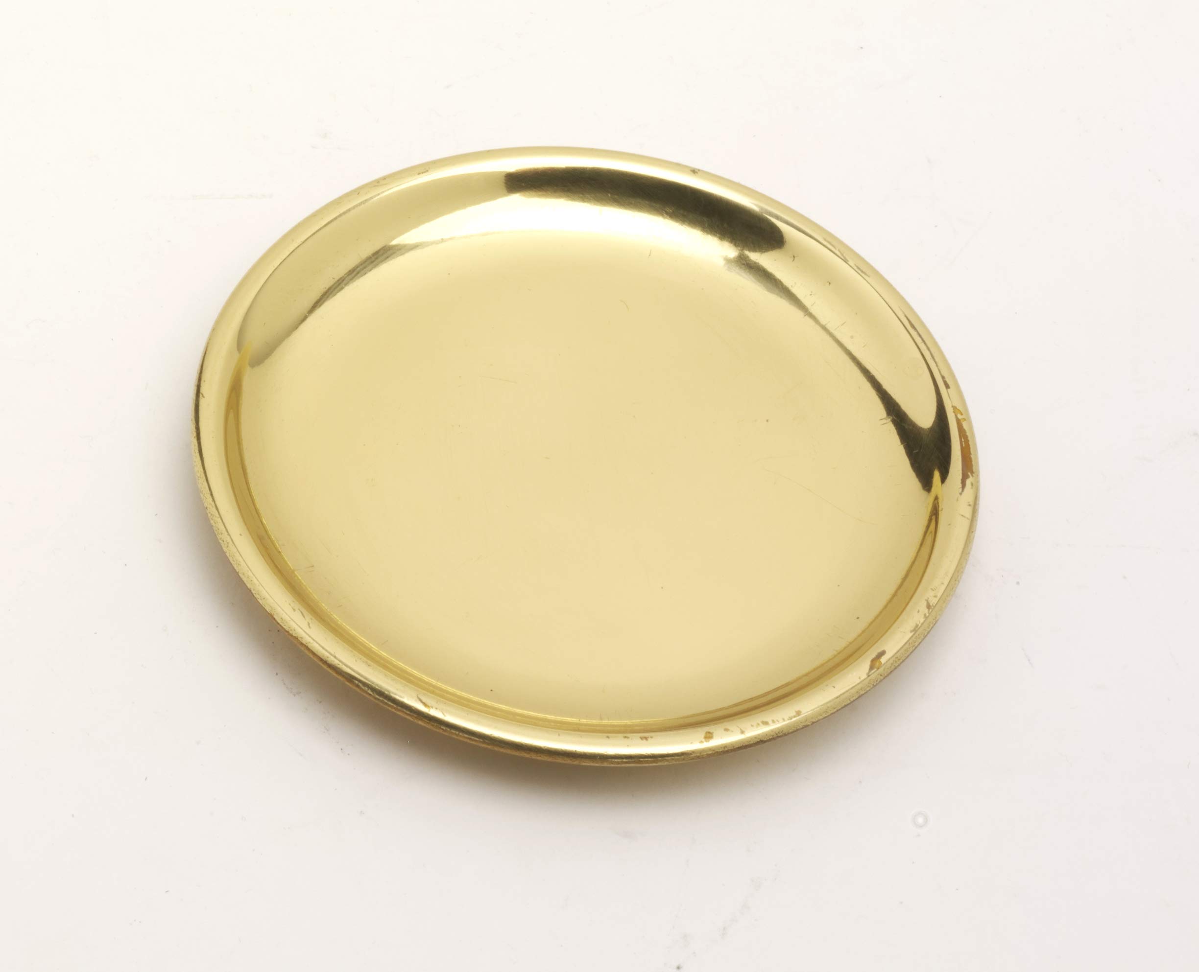 Kerzenteller Piattino, Diametro Esterno 10 cm, Ottone Lucidato, Oro, Rotondo, Classico, Lucido, Piatto da Dessert