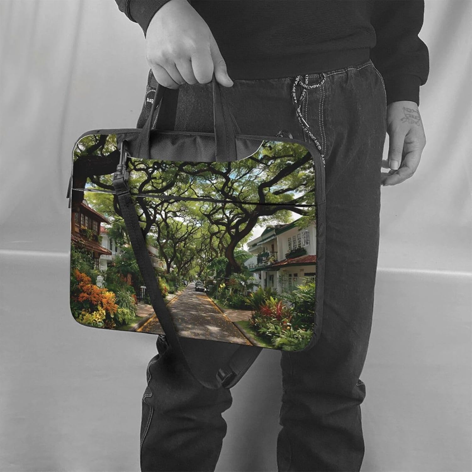 Laptop Bag with Unique Fallen Leaf Path Pattern Light and Easy To Carry for Business Trips Work and Study image 2