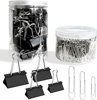 850 Pack Paper Clips and Binder Clips Assorted Sizes,
