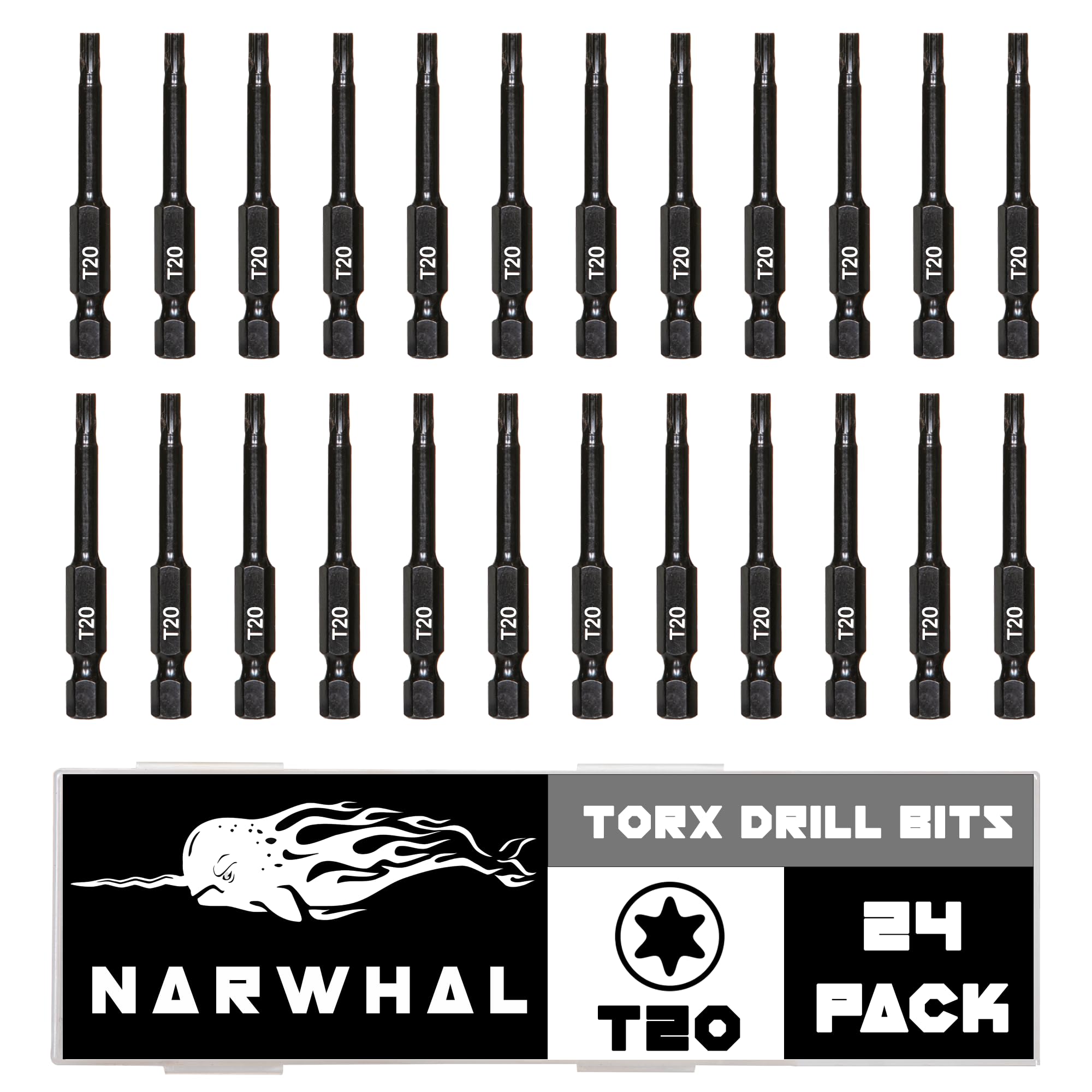 Snapklik.com : T20 Torx Bits (24 Pack - 2 Inch Impact Grade) 6 Point ...