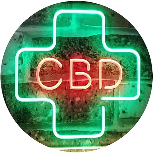 ADVPRO CBD Sold Here Medical Cross Interior Dual Color LED Neon Sign Verde y Rojo 12 x 8.5 pulgadas st6s32-i3083-gr