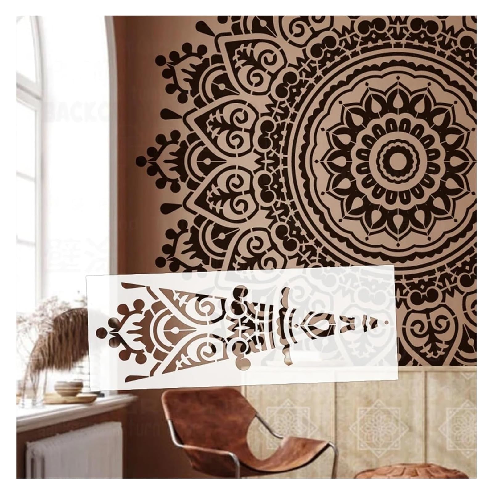 Szablony do malowania Szablony do malowania ścian Mandala w wielu rozmiarach(L 34cmX95cm)
