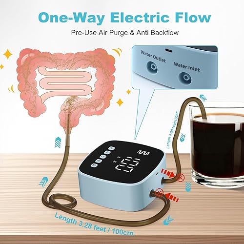 Miniatura 8 de Kit de enema eléctrico, enemas para limpieza de colon para mujeres y hombres, 1-100 niveles de control de velocidad de flujo de agua con pantalla