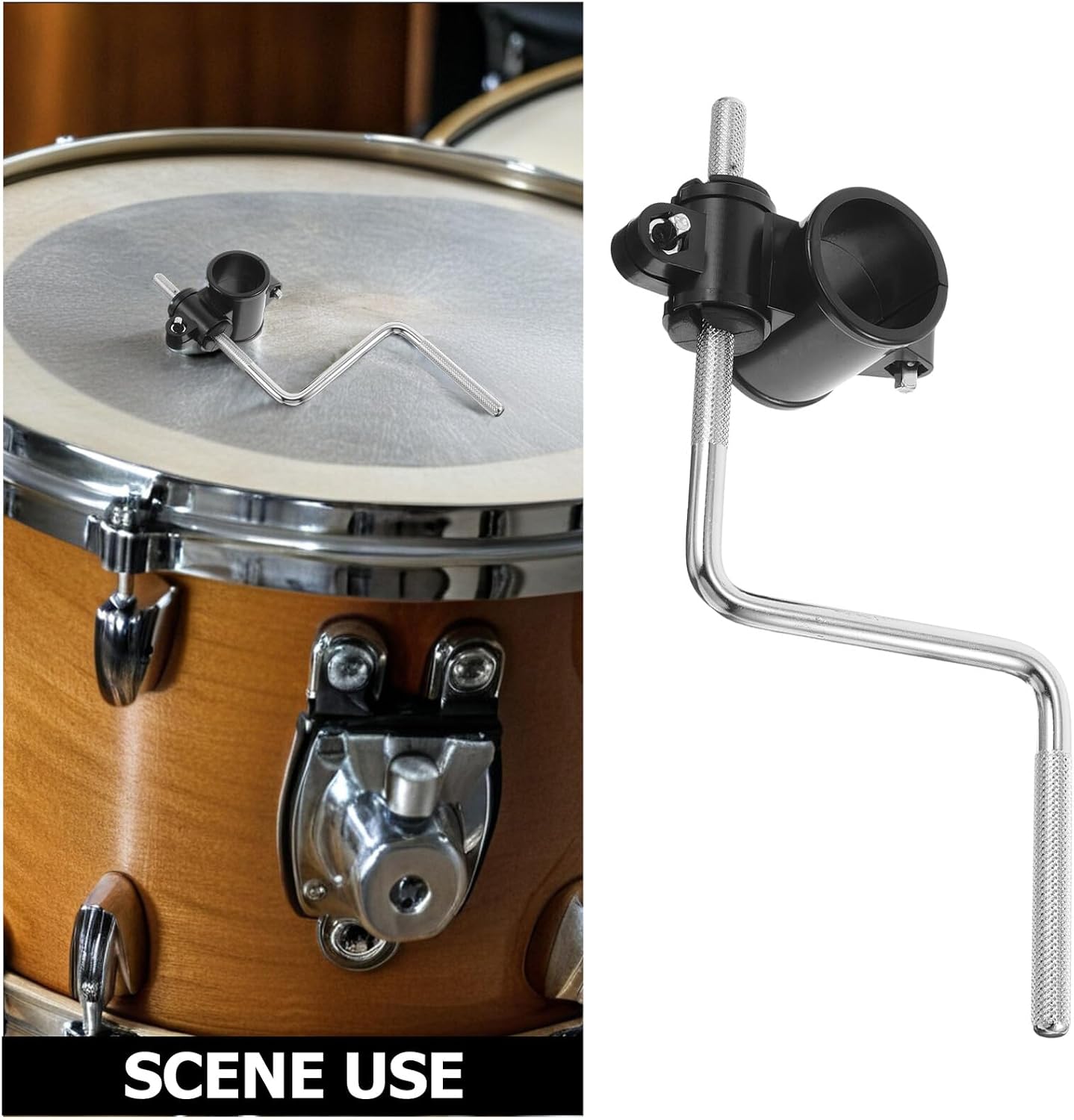 BESPORTBLE Electronic Drum Rack Clamp 38mm to 10mm Tube Holder, Percussion Mount Bracket with Z-shaped Rod Compatibility for Electronic Drum Sets and Cymbal Hardware Accessories image 3