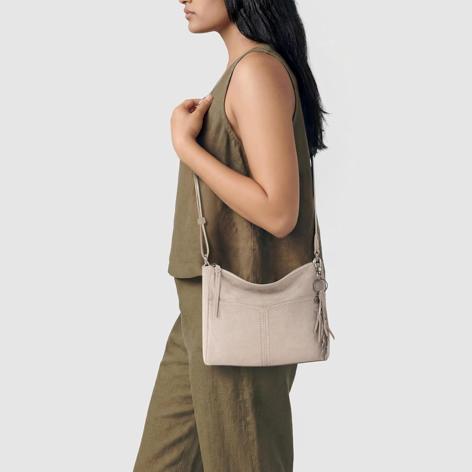 The Sak Alameda Leather Crossbody Purse - Leather Women's Handbag for Everyday & Travel - Cross Body Bag With Zipper